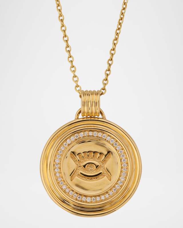18K Sagesse Vidi Pave Diamond Medallion Necklace